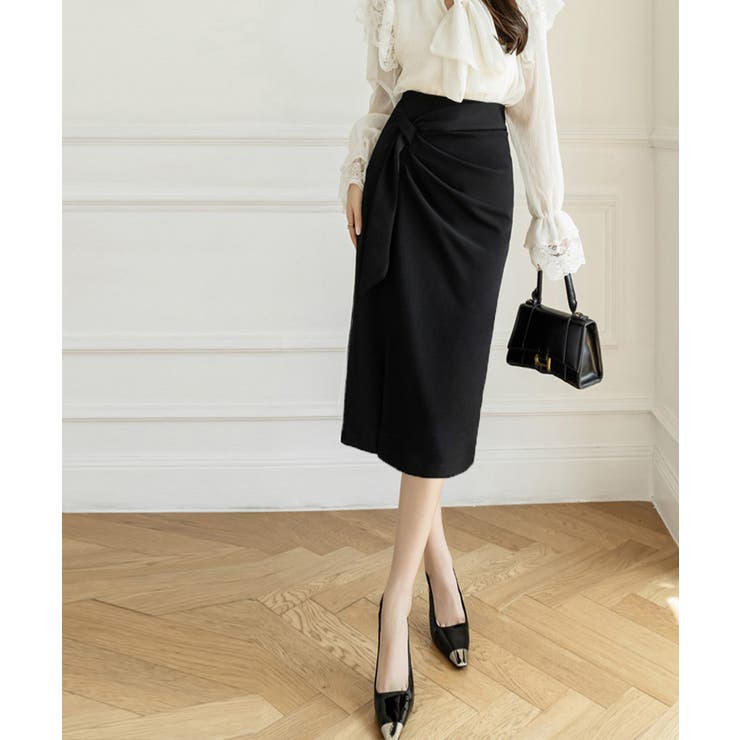 フロントタックスカートオフィスきれいめ レディース膝下スカート美脚脚長 ハイウエ… | SUNSHINE CLOSET | 詳細画像5 