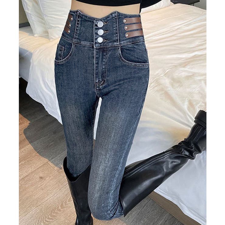 ベルトデザイン スキニーデニムパンツ美脚 | SUNSHINE CLOSET | 詳細画像1 