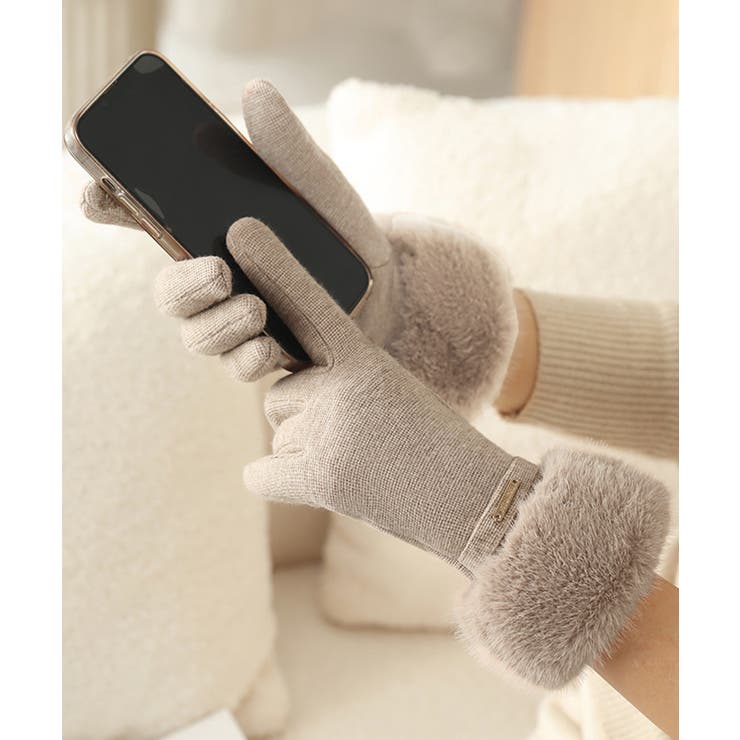 裏起毛ファー手袋冬 防風保温 スマホ対応 | SUNSHINE CLOSET | 詳細画像3 