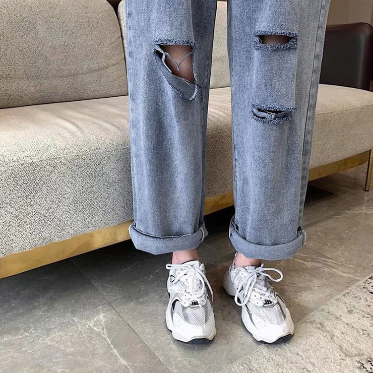 ダメージ デニムパンツ ハイウエスト美脚 | SUNSHINE CLOSET | 詳細画像12 