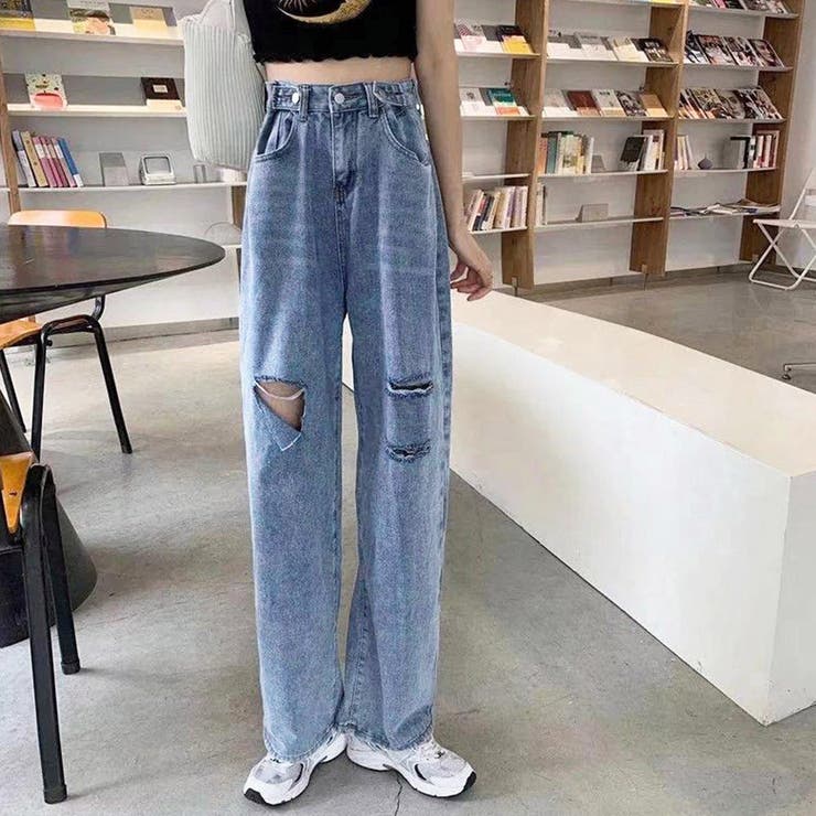 ダメージ デニムパンツ ハイウエスト美脚 | SUNSHINE CLOSET | 詳細画像13 