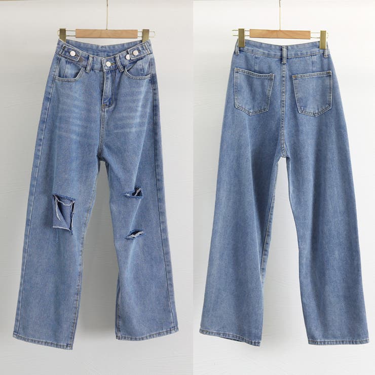 ダメージ デニムパンツ ハイウエスト美脚 | SUNSHINE CLOSET | 詳細画像2 