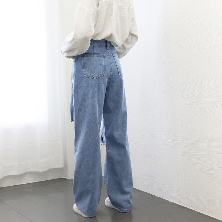 ダメージ デニムパンツ ハイウエスト美脚 | SUNSHINE CLOSET | 詳細画像6 