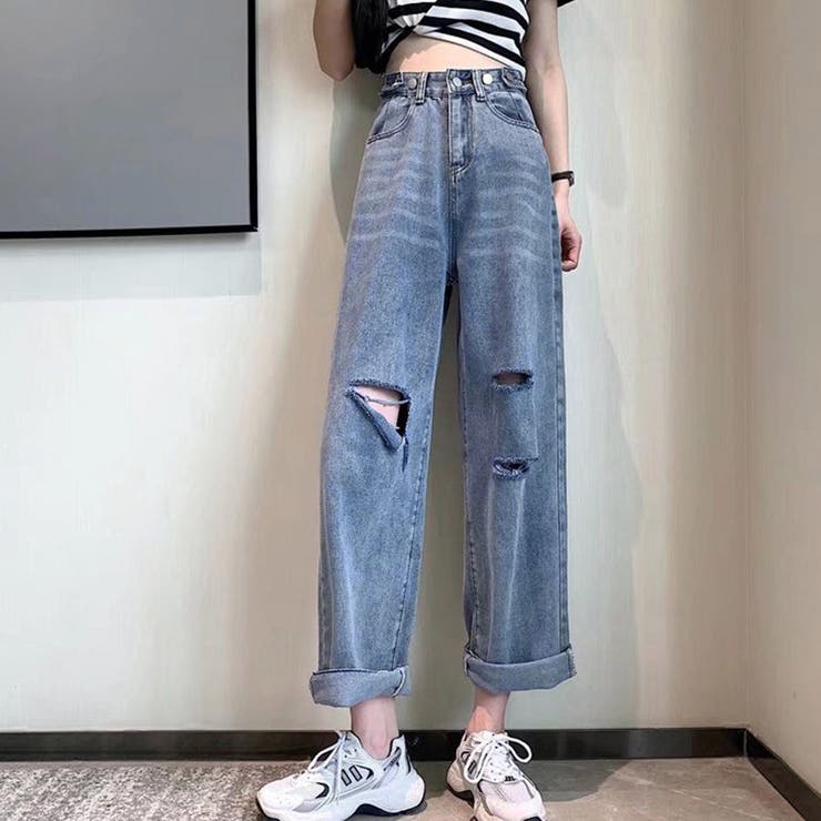 ダメージ デニムパンツ ハイウエスト美脚 | SUNSHINE CLOSET | 詳細画像9 