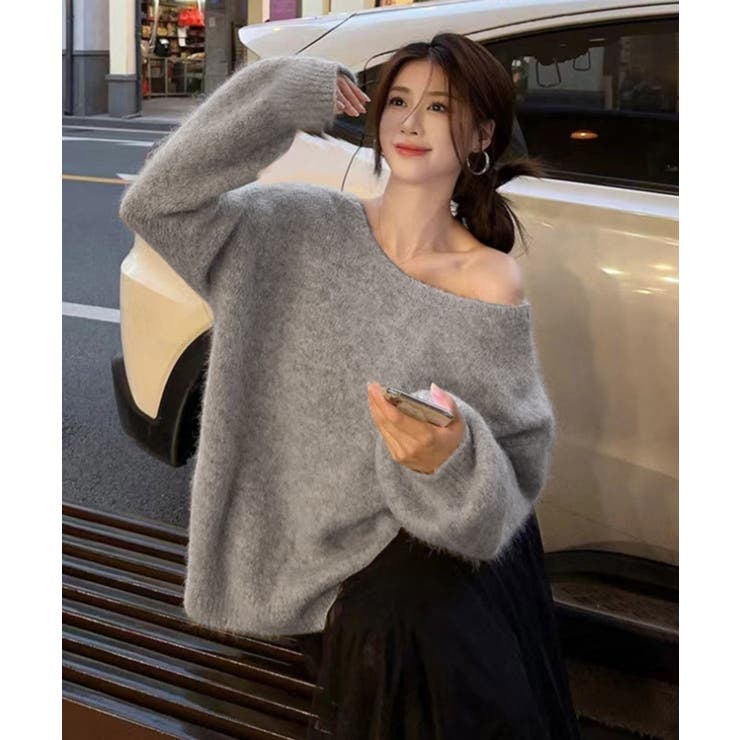 バックオープンリボンニットトップス韓国風 | SUNSHINE CLOSET | 詳細画像14 