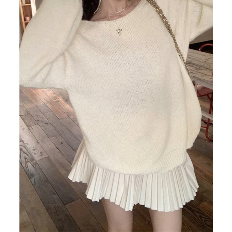 バックオープンリボンニットトップス韓国風 | SUNSHINE CLOSET | 詳細画像16 