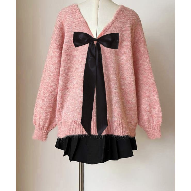 バックオープンリボンニットトップス韓国風 | SUNSHINE CLOSET | 詳細画像23 