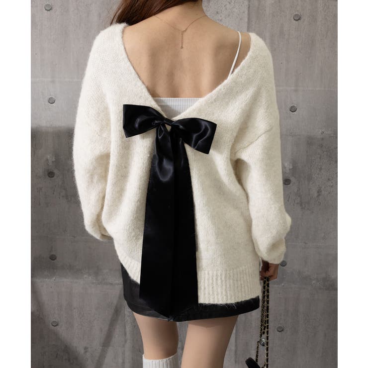 バックオープンリボンニットトップス韓国風 | SUNSHINE CLOSET | 詳細画像27 