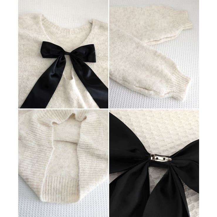 バックオープンリボンニットトップス韓国風 | SUNSHINE CLOSET | 詳細画像31 