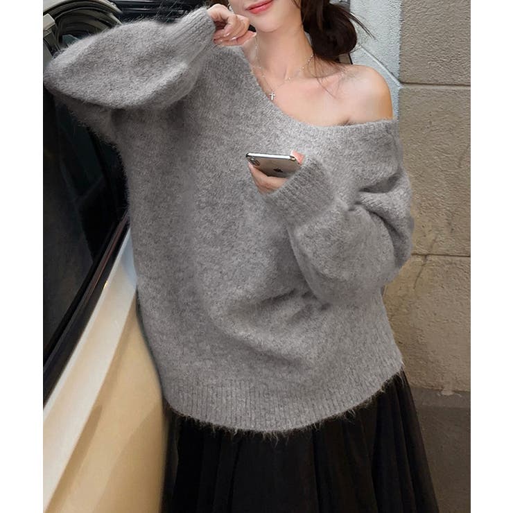 バックオープンリボンニットトップス韓国風 | SUNSHINE CLOSET | 詳細画像4 