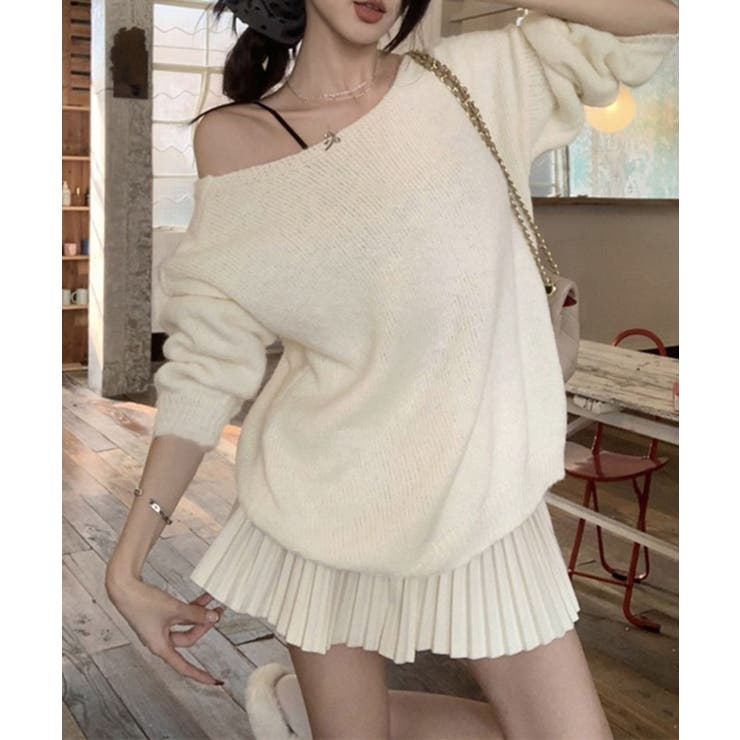 バックオープンリボンニットトップス韓国風 | SUNSHINE CLOSET | 詳細画像6 