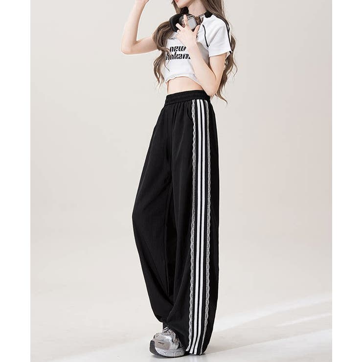 レースフリル付きラインパンツきれいめ レディース薄手カジュアルパンツおしゃれ ハ… | SUNSHINE CLOSET | 詳細画像10 