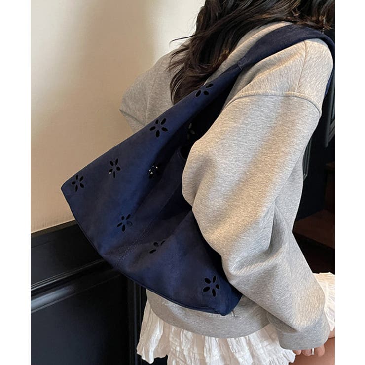 花柄カットスエード調トートバッグポーチ付 | SUNSHINE CLOSET | 詳細画像10 