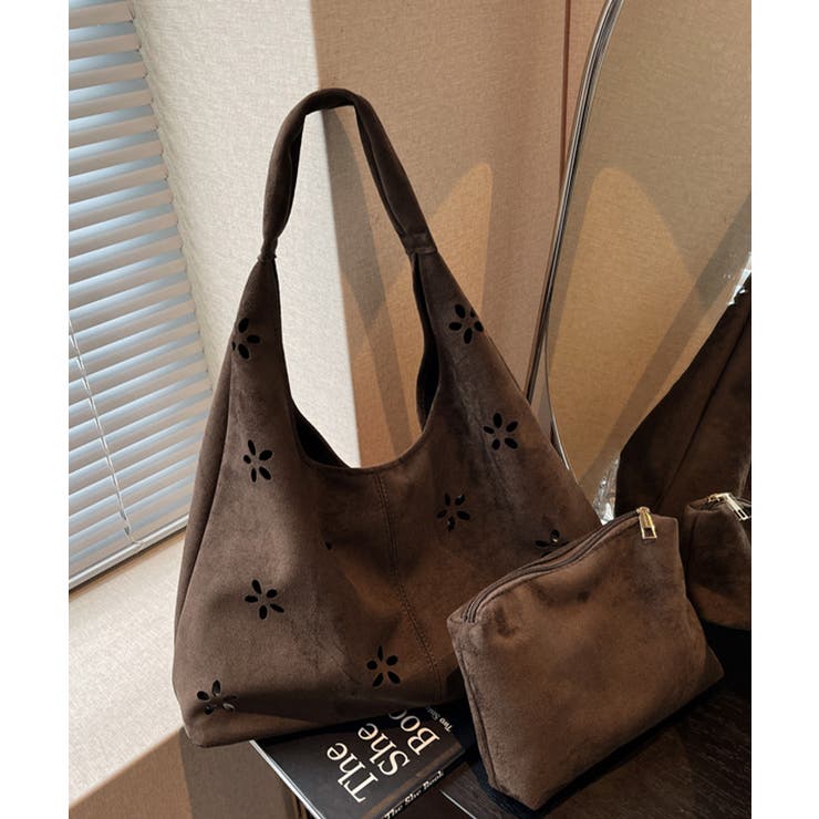 花柄カットスエード調トートバッグポーチ付 | SUNSHINE CLOSET | 詳細画像14 