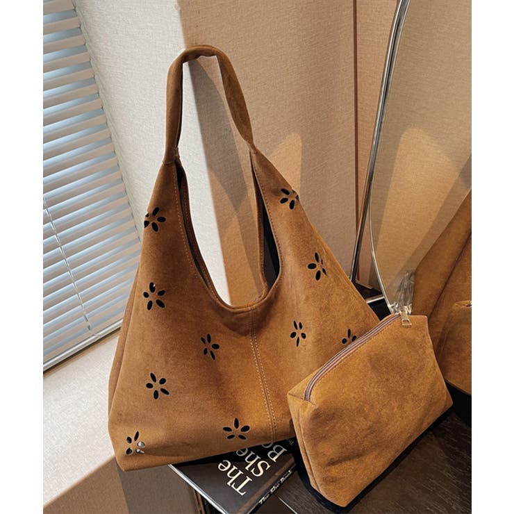 花柄カットスエード調トートバッグポーチ付 | SUNSHINE CLOSET | 詳細画像16 