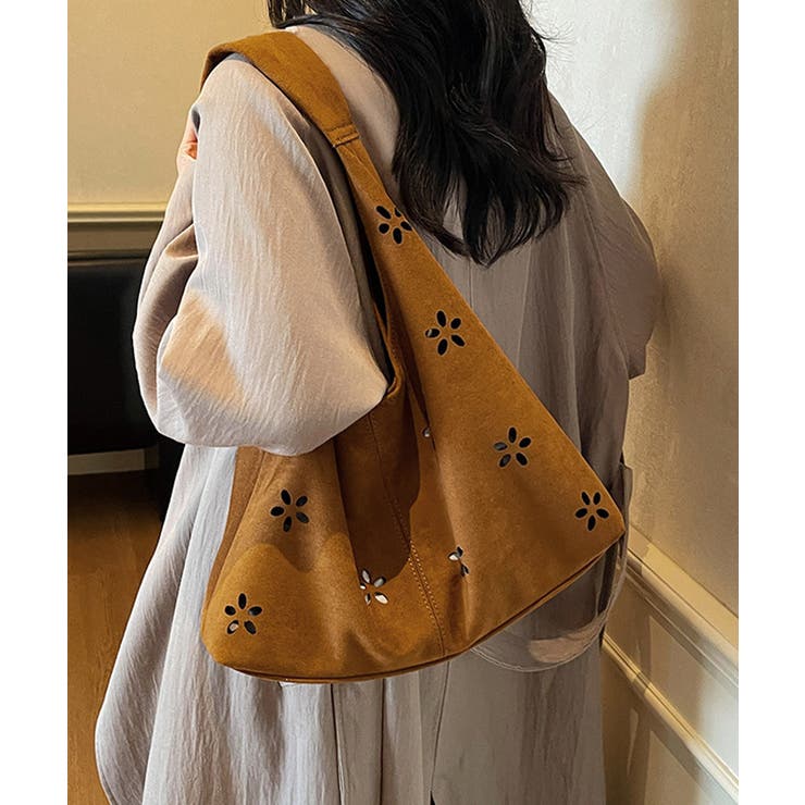 花柄カットスエード調トートバッグポーチ付 | SUNSHINE CLOSET | 詳細画像2 