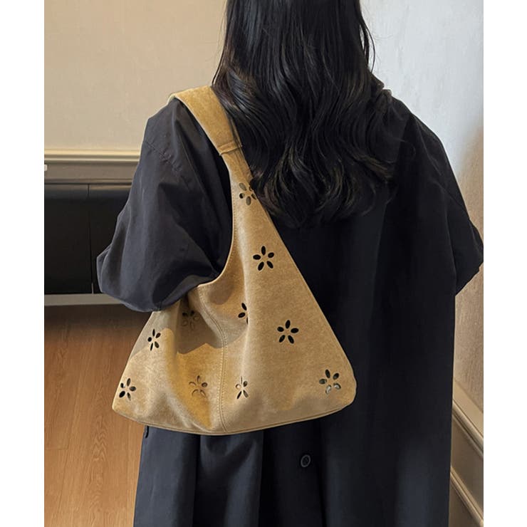 花柄カットスエード調トートバッグポーチ付 | SUNSHINE CLOSET | 詳細画像6 