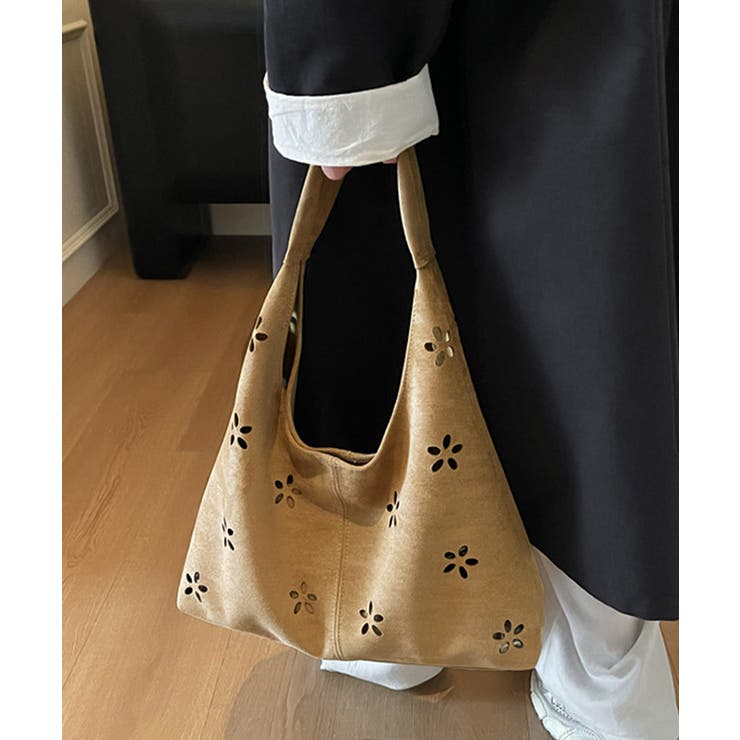 花柄カットスエード調トートバッグポーチ付 | SUNSHINE CLOSET | 詳細画像7 