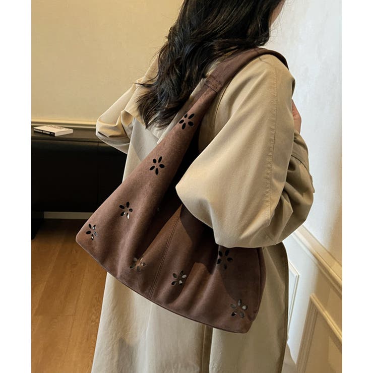 花柄カットスエード調トートバッグポーチ付 | SUNSHINE CLOSET | 詳細画像8 