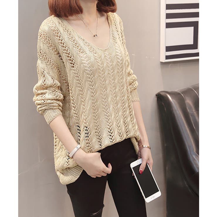 バッグレースアップ 透かし編みニット | SUNSHINE CLOSET | 詳細画像11 