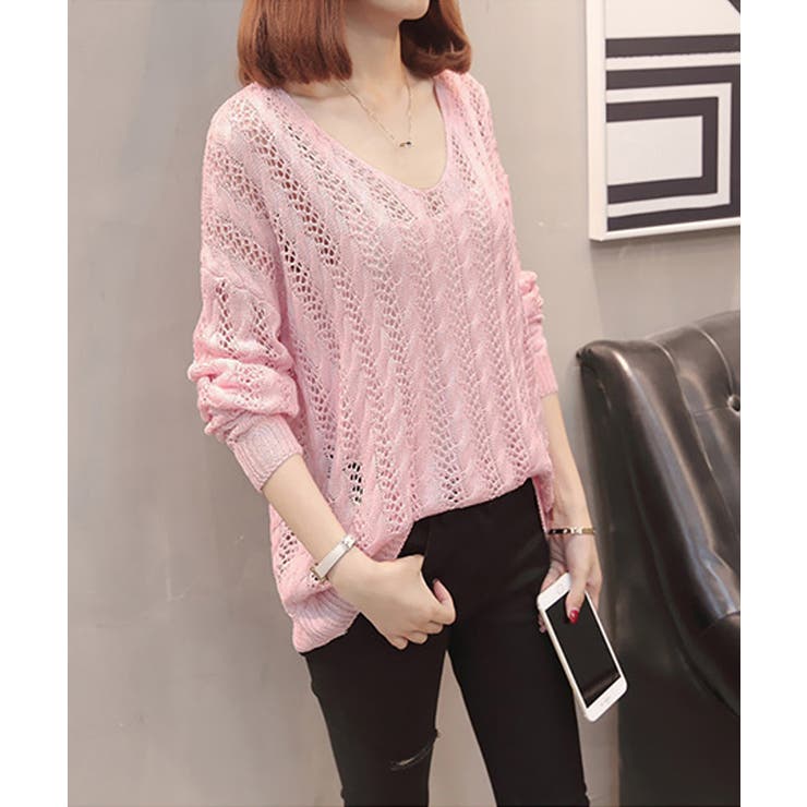 バッグレースアップ 透かし編みニット | SUNSHINE CLOSET | 詳細画像15 