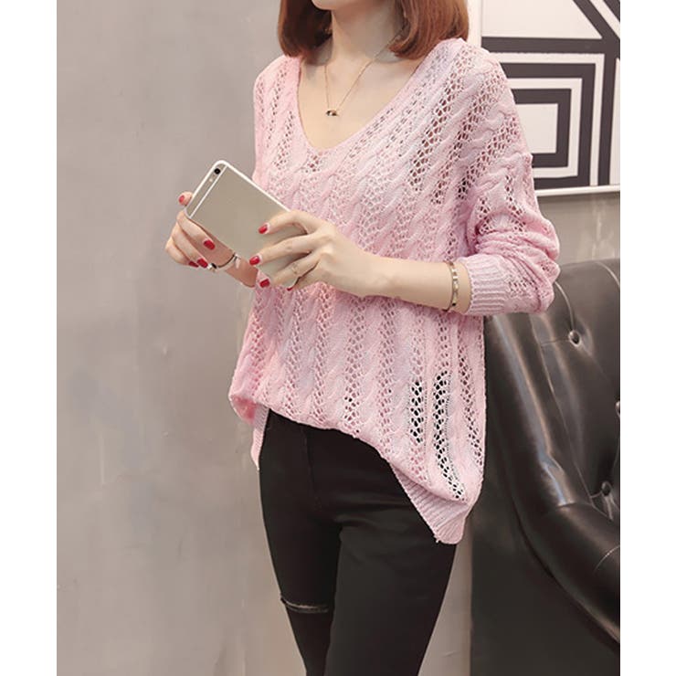 バッグレースアップ 透かし編みニット | SUNSHINE CLOSET | 詳細画像16 