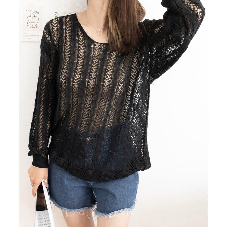 バッグレースアップ 透かし編みニット | SUNSHINE CLOSET | 詳細画像17 