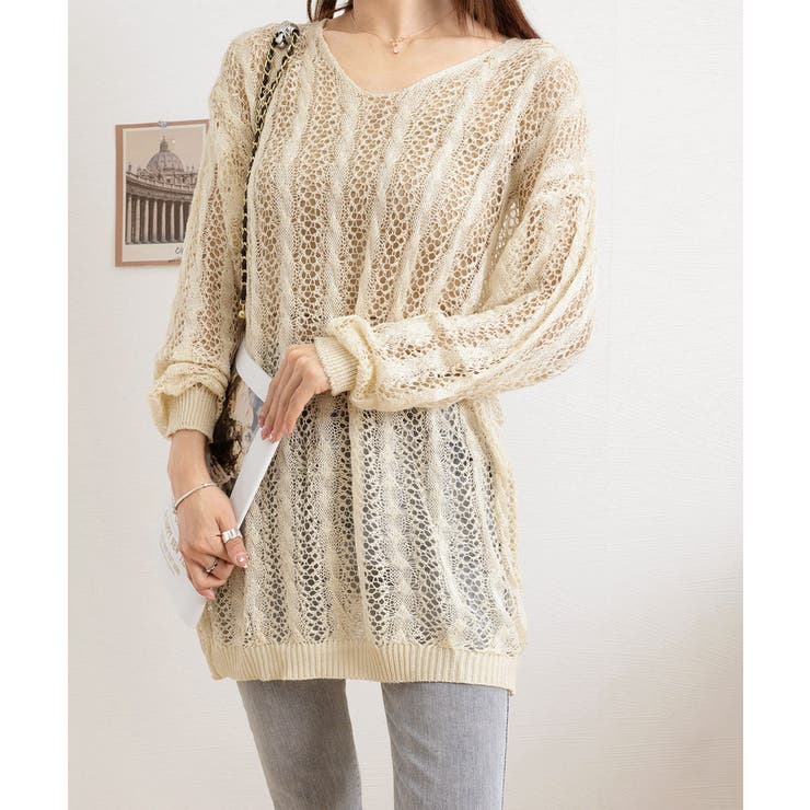 バッグレースアップ 透かし編みニット | SUNSHINE CLOSET | 詳細画像19 