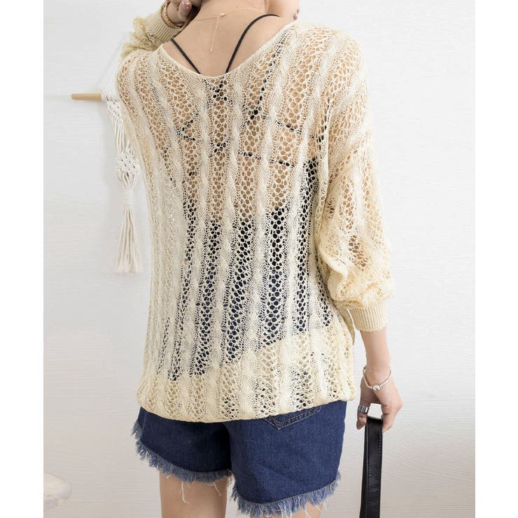 バッグレースアップ 透かし編みニット | SUNSHINE CLOSET | 詳細画像23 