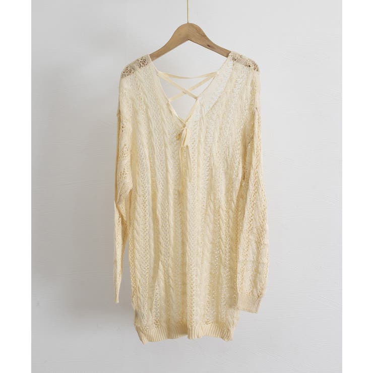 バッグレースアップ 透かし編みニット | SUNSHINE CLOSET | 詳細画像25 