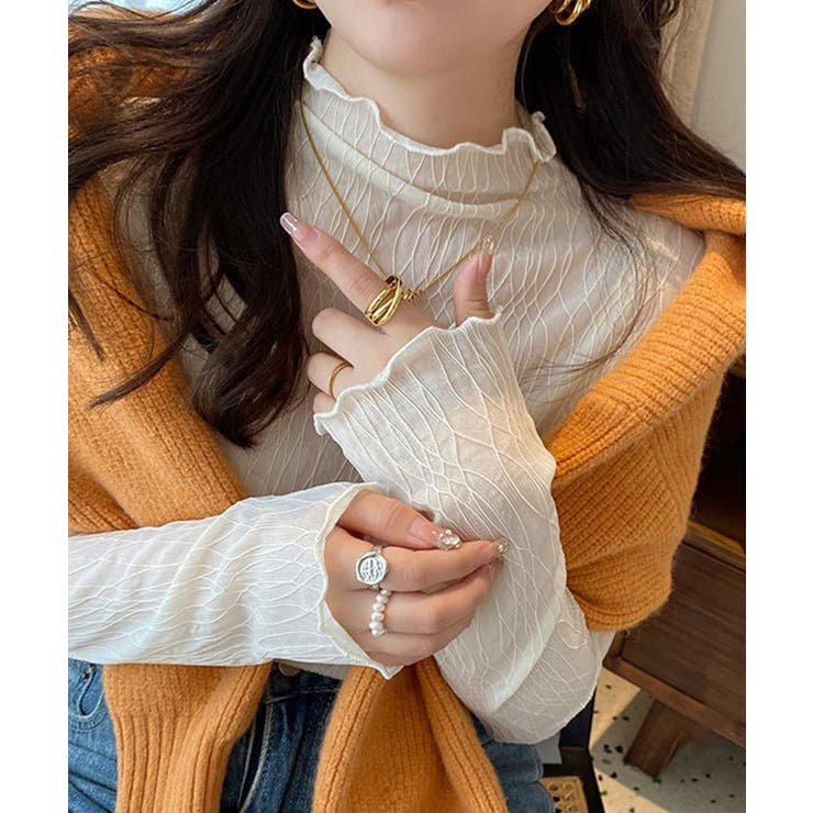 シースルートップス メロウフリルブラウス | SUNSHINE CLOSET | 詳細画像1 