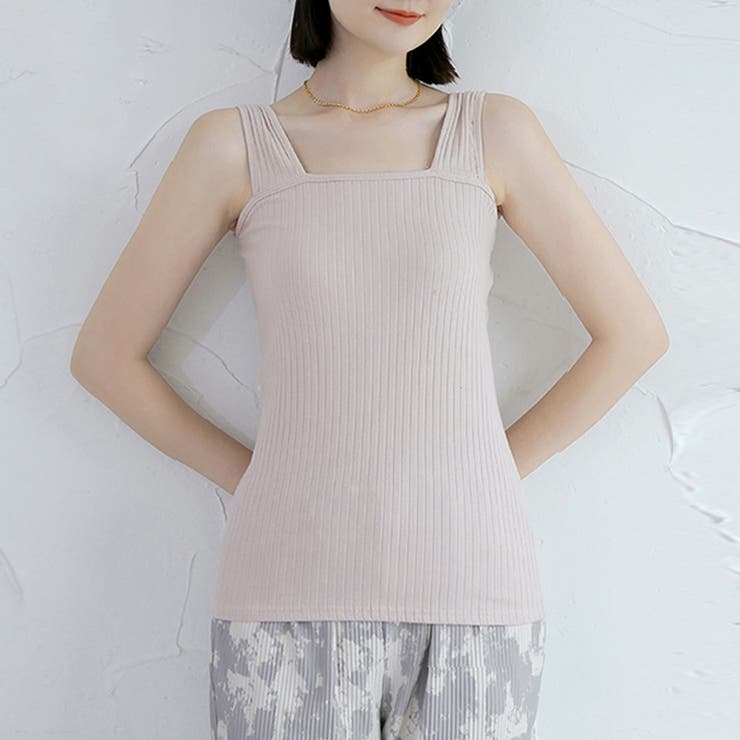 ブラ紐隠しインナー リブタンクトップ無地 | SUNSHINE CLOSET | 詳細画像1 