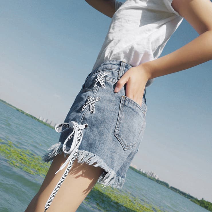 【匿名配送】 MARS Sugar Gloss デニム フリルショートパンツ デニム ショートパンツ レディース[品番：AGCW0001647]｜SUNSHINE