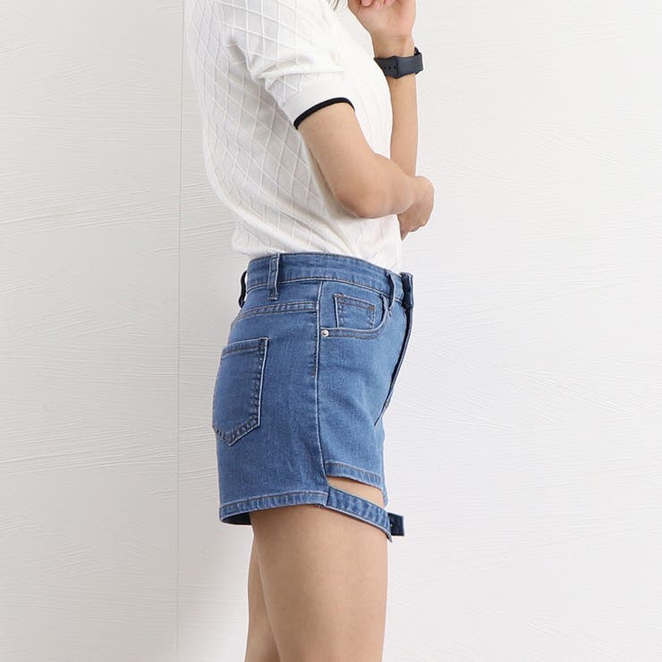デニムパンツ ビーチショートパンツ着やせ[品番：AGCW0004651