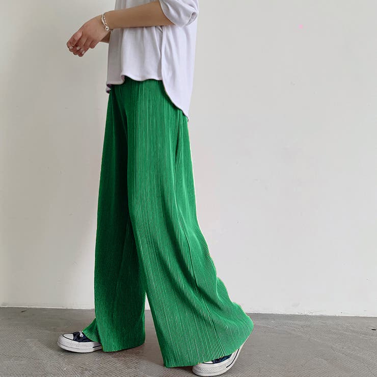 アコーディオンプリーツルーズワイドパンツ[品番：AGCW0003719