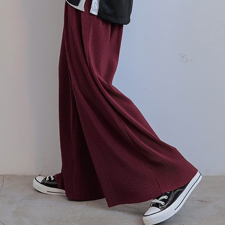 アコーディオンプリーツルーズワイドパンツ[品番：AGCW0003719