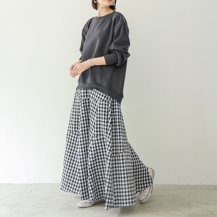 ロングスカートレディースギンガムチェック[品番:AGCW0003213 ロングスカートレディースギンガムチェック[品番:AGCW0003213