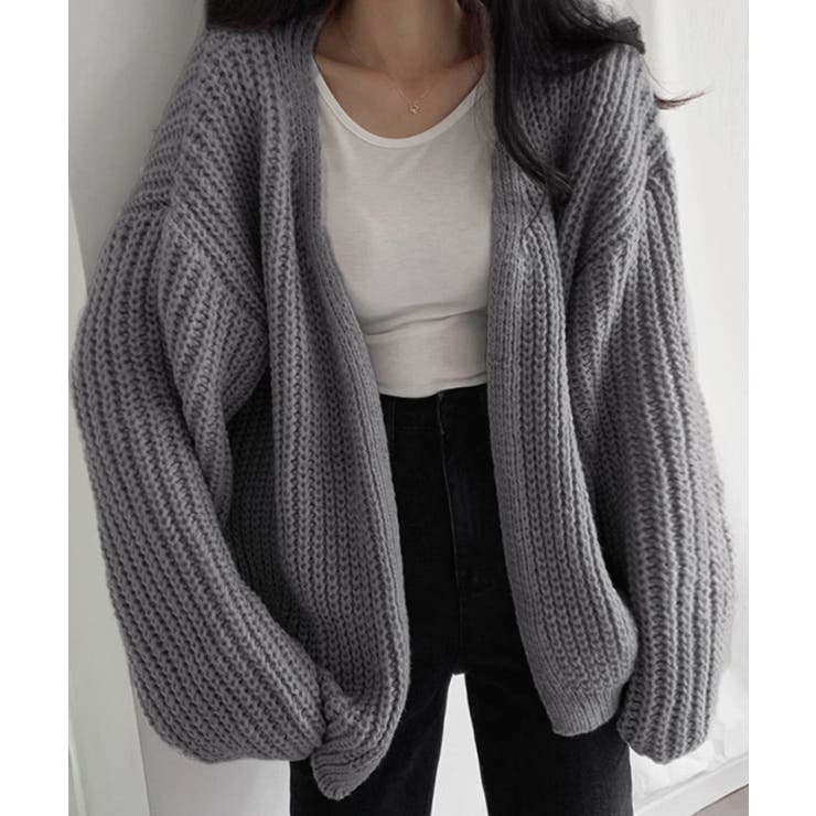 ニットカーディガン レディース ボレロ風[品番：AGCW0005399