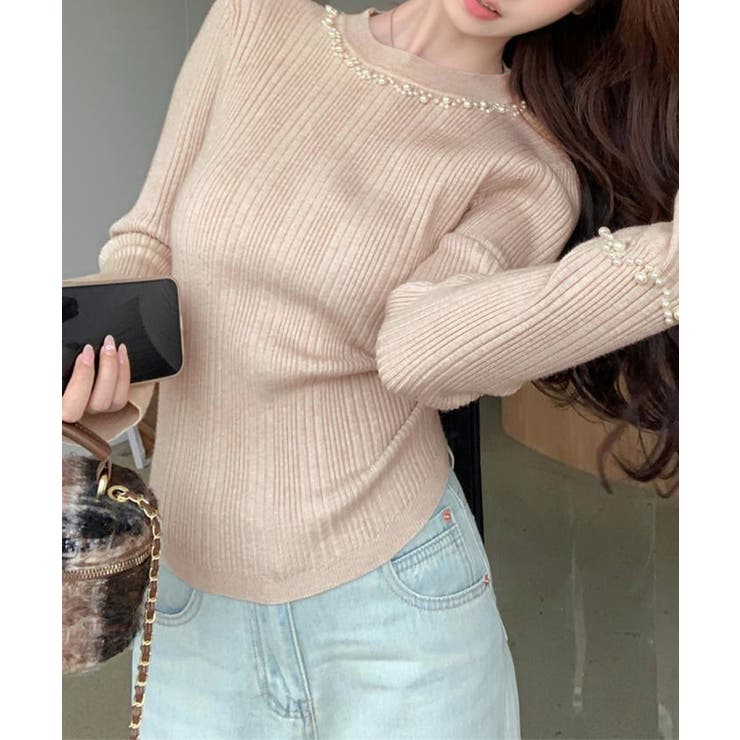 パール付きニットトップス フレアスリーブ | SUNSHINE CLOSET | 詳細画像10 