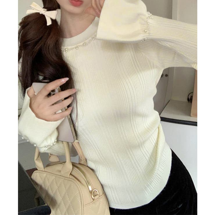 パール付きニットトップス フレアスリーブ | SUNSHINE CLOSET | 詳細画像12 