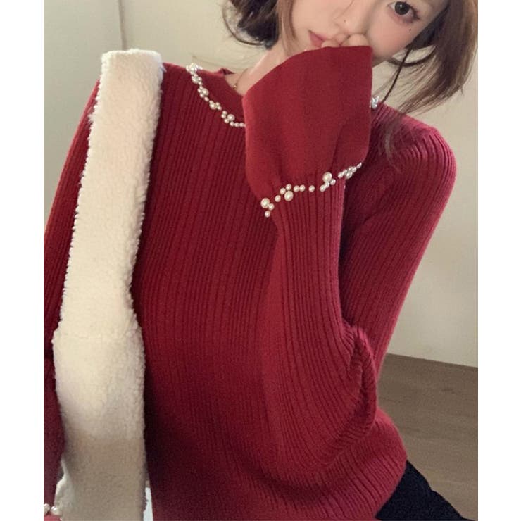 パール付きニットトップス フレアスリーブ | SUNSHINE CLOSET | 詳細画像15 