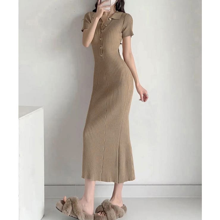 ポロニットワンピース 半袖 ロングワンピ | SUNSHINE CLOSET | 詳細画像14 