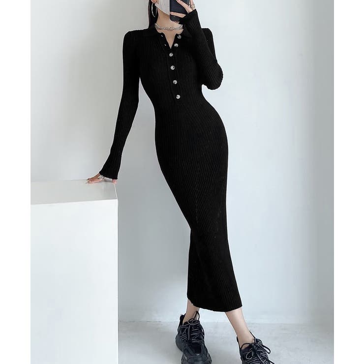 ポロニットワンピース 半袖 ロングワンピ | SUNSHINE CLOSET | 詳細画像6 
