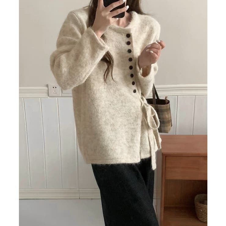 サイドリボンニットトップスボタンデザイン | SUNSHINE CLOSET | 詳細画像4 