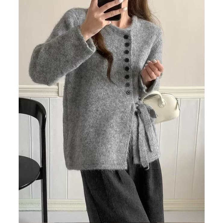 サイドリボンニットトップスボタンデザイン | SUNSHINE CLOSET | 詳細画像7 