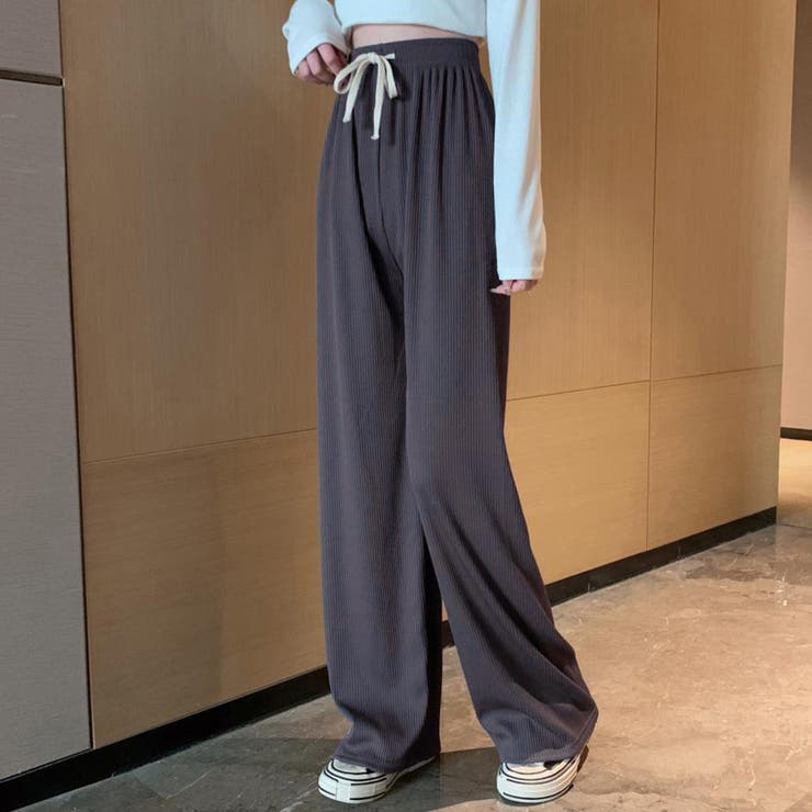 ドロスト ワイドパンツ リブ レディース | SUNSHINE CLOSET | 詳細画像1 