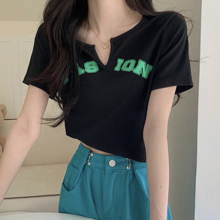 サマー ニットtシャツ レディース 韓国 | SUNSHINE CLOSET | 詳細画像1 