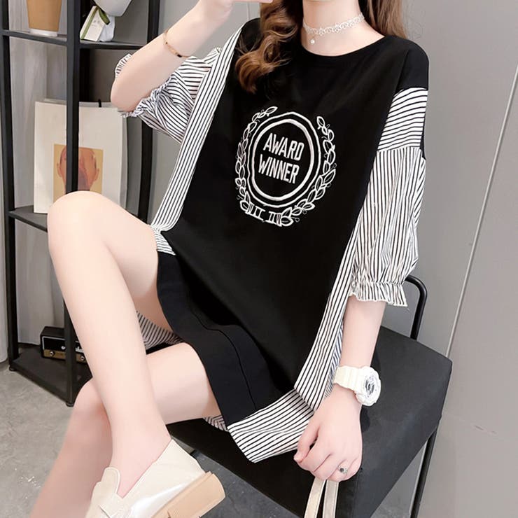 ロゴ チュニック 夏ロングTシャツ 半袖 | SUNSHINE CLOSET | 詳細画像1