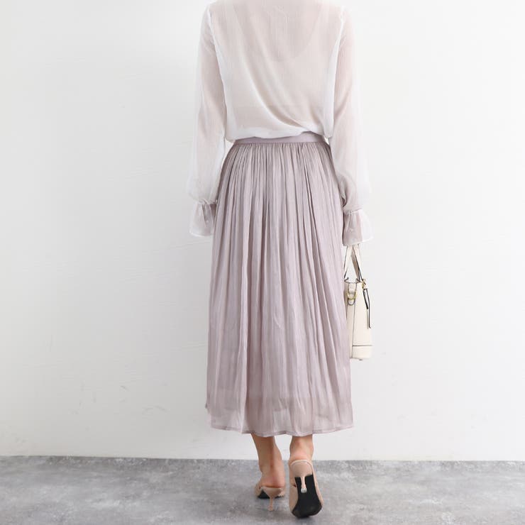 Chloé フレアスカート 36 オブスキュアブラウン フレアスカート キャザー ロングスカート[品番：AGCW0005338