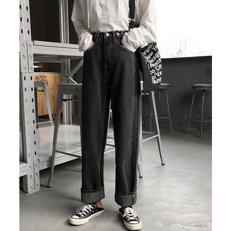 ハイウエストデニムパンツ ウエストボタン | SUNSHINE CLOSET | 詳細画像1 